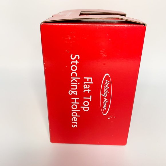 NEW in box flat top silver stocking holders (set of 2) - Picture 2 of 5